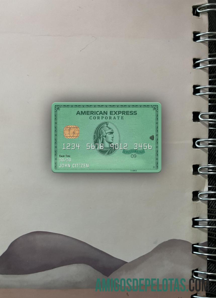 Frente fotográfica do cartão verde AMEX do USA Heritage Bank baixar para verificação